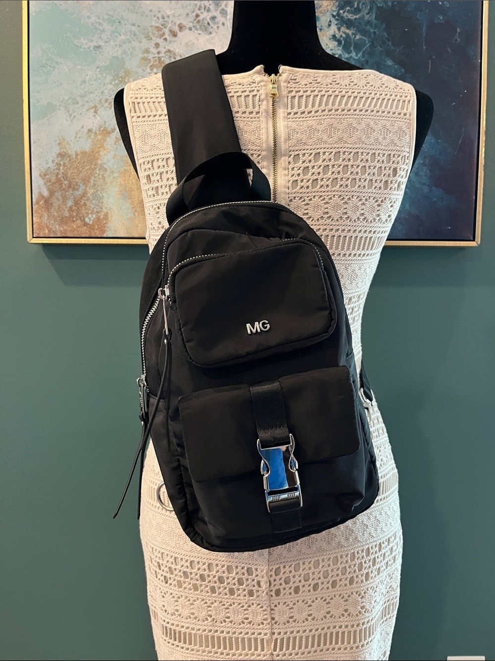 Madden Girl Adjustable Nylon Sling Backpack - Picture 1 of 11